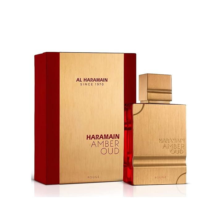 Al Haramain Amber Oud Rouge - Arabian Perfume for Women and Men - Eau De Parfum Spray with Notes of Rosemary, Lemon, Bergamot, Cedar, Spices, Amber, Musk, and Woody Resins - 2 oz