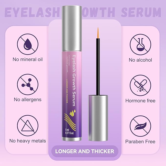Lash Serum: Eyelash Growth Serum Gentle Natural Vegan Enhancing Treatment Nourishing Conditioning Formula for Longer Thicker Fuller Natural Lashes -5ml