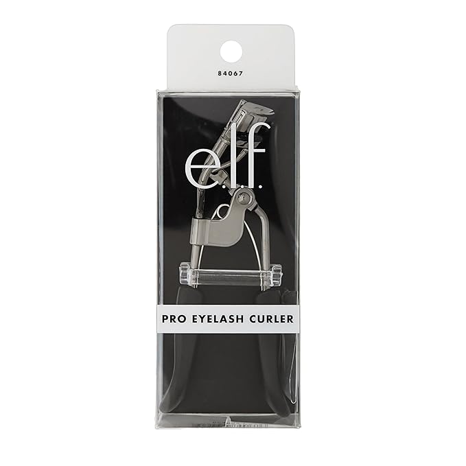 e.l.f. Pro Eyelash Curler, Strong, Contoured, Eye-Opening, Voluminous Lashes, Includes Additional Rubber Replacement Pad, Silver