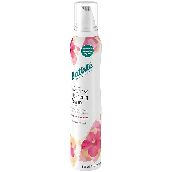 Batiste Waterless Cleansing Foam Cleanse and Smooth with Hibiscus Root, 3.60 OZ