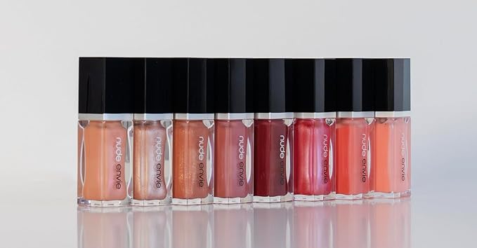 nude envie - Lip Gloss - High-Shine Finish - Moisturizing & Easy Application - Luxury Hydration - Non-Sticky Formula - With Vitamin E & Glycine Soja Oil - Vegan, Paraben-Free & Cruelty-Free - Sweet