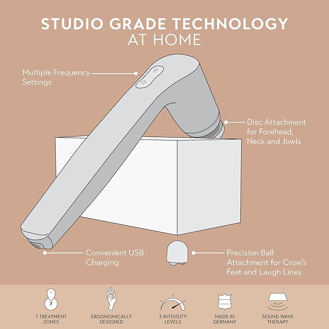 SHANI DARDEN SKIN CARE Facial Sculpting Wand, Neck Firming and Tightening Device, Anti-Aging Sound Wave Device to Target Wrinkles, For Eyes, Lips and Face, 1 Count