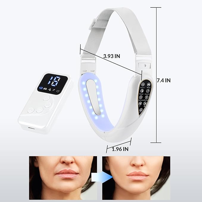 Electric Double Chin 4-in-1 Massager Machine, V-Face Jawline Sculpting Device with 5 Modes for Women