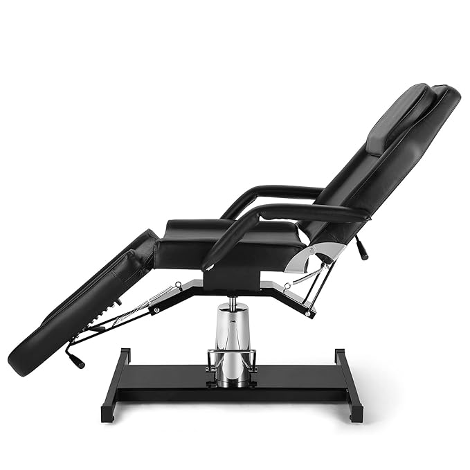 Artist hand Hydraulic Facial Table Tattoo Chair Massage Bed Adjustable Professional for Esthetician Beauty Spa Lash Bed for Eyelash Extensions Salon Equipment Barber Chair Salon Chair (Black)