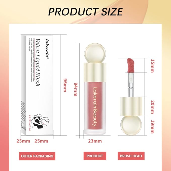 Liquid Blush Stick for Cheeks - Soft Velvet Cream Blush in Pink & Red - Natural-Looking Matte Finish, Waterproof & Long Lasting - Dewy Cheek Tint - Moisturizing & Lightweight Blendable Makeup (3#)