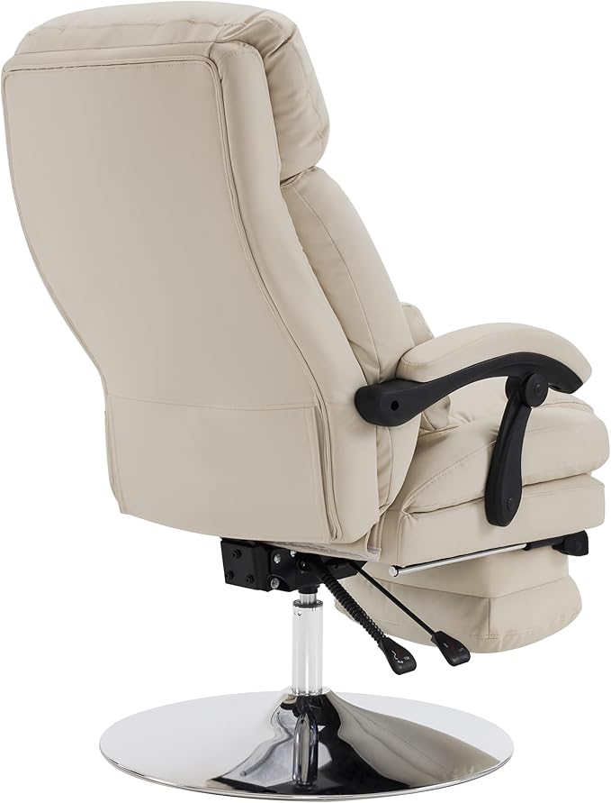 BarberPub Beauty Chair, 360° Rotating Lifting Facial Beauty Spa Chair, Adjustable Tattoo Salon Spa Esthetician Beauty Equipment 3571 (Faux Leather, Beige)