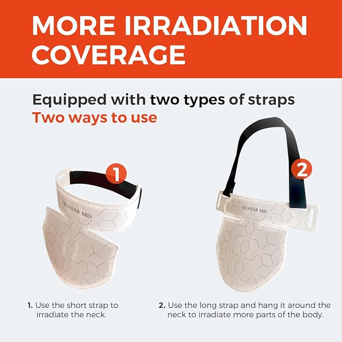 Neck & Décolleté Firming Beauty Device – LED Light Therapy Skin Tone and Texture Enhancement, 630nm and 830nm Dual Wavelengths Emission LED Device, Liquid Silicone