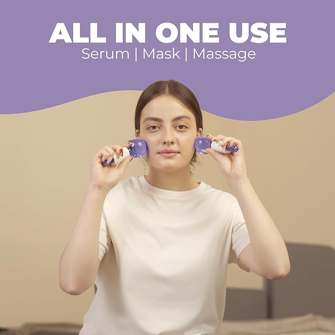 Ice Globes for Face 2Pcs โ Enhancing Daily Beauty with Ice Globes for Facials, Skin Tightening & Anti-Aging โ Perfect Facial Ice Globes for Puffiness & Wrinkles of Face, Neck & Eyes โ Purple
