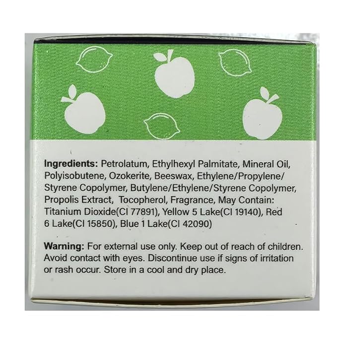 Apple Lime Sleeping Lip Mask,Bee Lip Balm Lip Mask Honey Pot Propolis Moisturizing Lip Balm with Stick,Plumping Lip Hydrating Prevention Dry& Cracked Lip Scrubs Exfoliato Lip Wrinkle Care(Apple Lime)