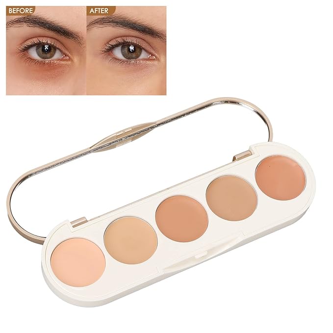 Waterproof Concealer Palette, High Coverage, Professional Long Lasting Multipurpose Bronzer Palette with 5 Colors