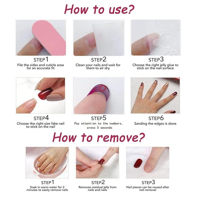 White French Tip Press on Nails Square Medium Fake Nails Flowers False Nails Pink Glossy Full Cover Acrylic Nail Floral Artificial Stick on Nail for Women Manicure DIY