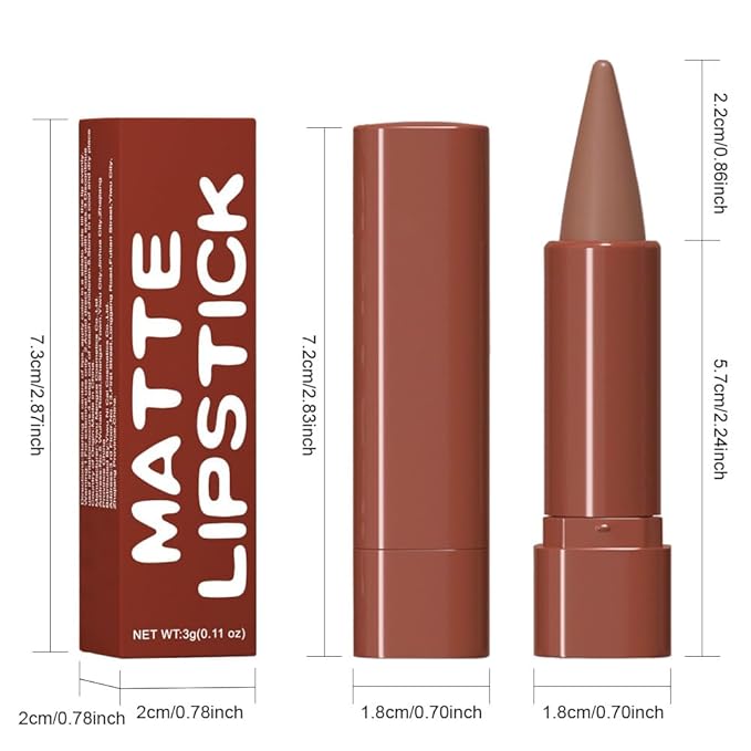 Warm Brown Gradient Matte Lipstick Crayon Lip Liner pencil for Women, Flawless Contour Gradual Ombre Effect lip Liner Thick Pencil, Long Lasting Waterproof Smudge Proof Lipstick Pencil 01#