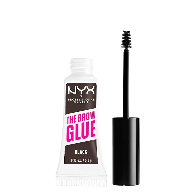 NYX PROFESSIONAL MAKEUP The Brow Glue, Extreme Hold Tinted Eyebrow Gel - Black
