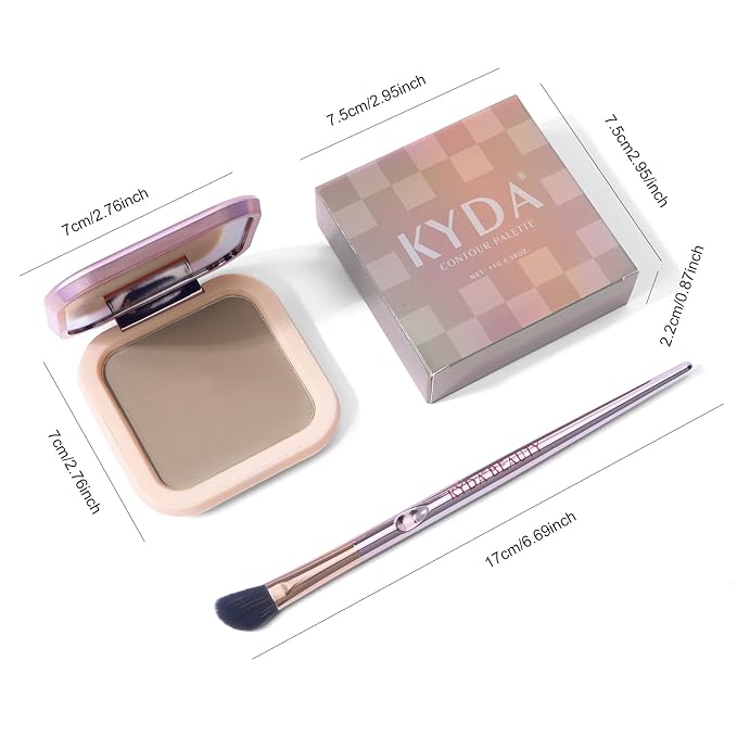KYDA Face Sculpting Contour Palette, Smooth Matte Contour Pressed Powder, Ultra-fine Lightweight, Easy to Blend, Multiuse Baked Contour Makeup-TAUPE