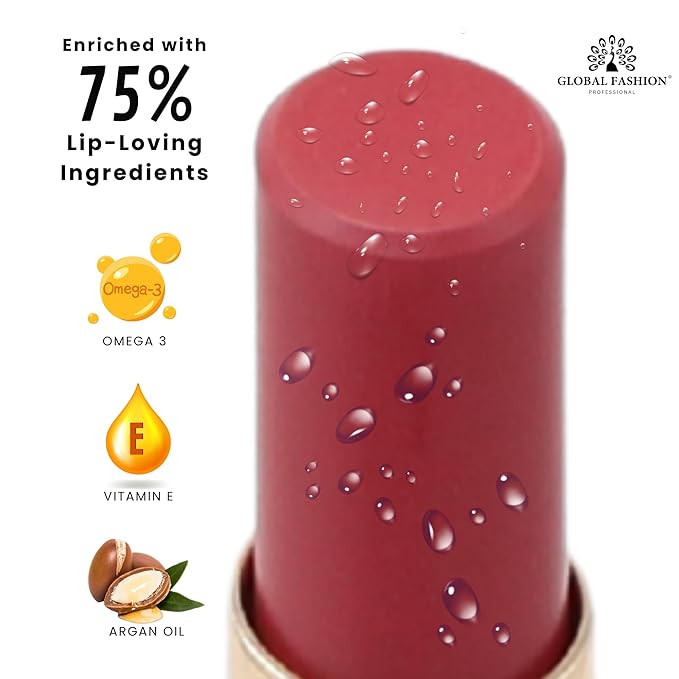 Global Fashion Silk Smooth Matte Lipstick – Long-Lasting, Luxurious Color, Rich Hydration, Lightweight Formula, Lightweight Matte Lip Color for Women, Available in Multiple Shades (102, 0.12 oz)