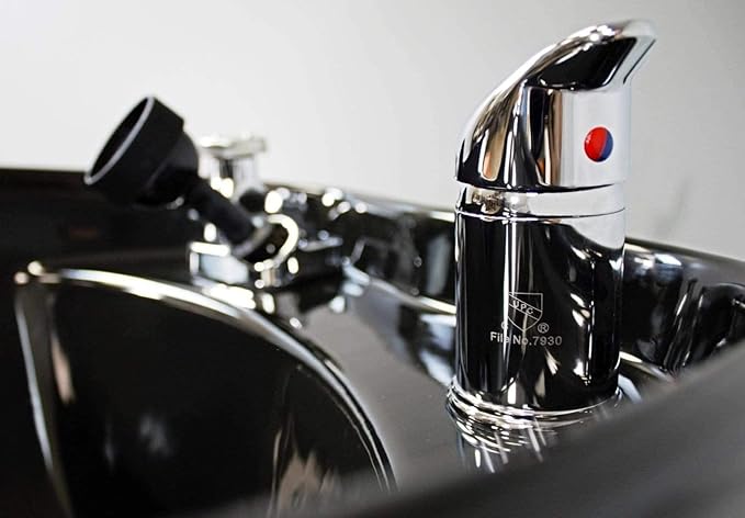 Stanley Shampoo Backwash Unit w/Shampoo Bowl, Sink & Faucet for Beauty Spa Barber Shop, Professional Hair Salon Equipment, Camel