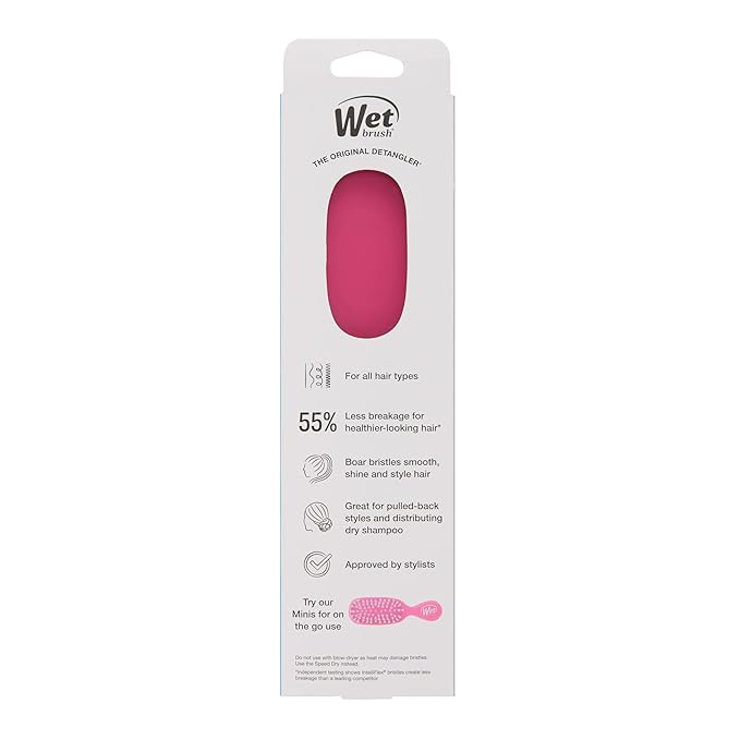 Wet Brush Smooth Styler Hair Brush, Pink Frost, Exclusive Ultra-soft IntelliFlex Bristles, Synthetic Boar Bristles, Shiny And Smooth, For All Hair Types, For Women, Men, Wet And Dry