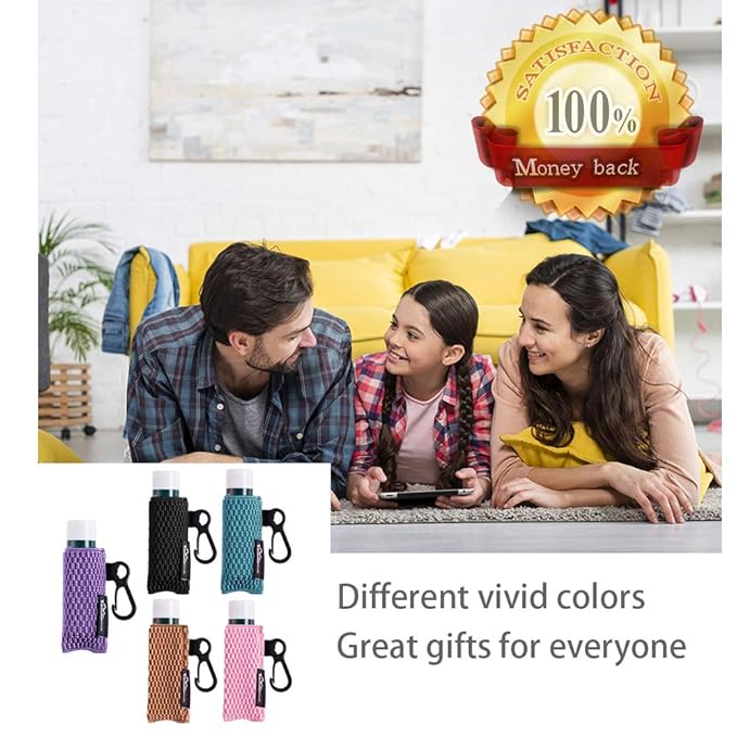 WK IEASON Lip Balm Holder Keychain 5pcs Black Clip on Chapstick Lipstick Keychain Sleeves Holder Pouch Tight-Knit Elastic Lip balm Holder