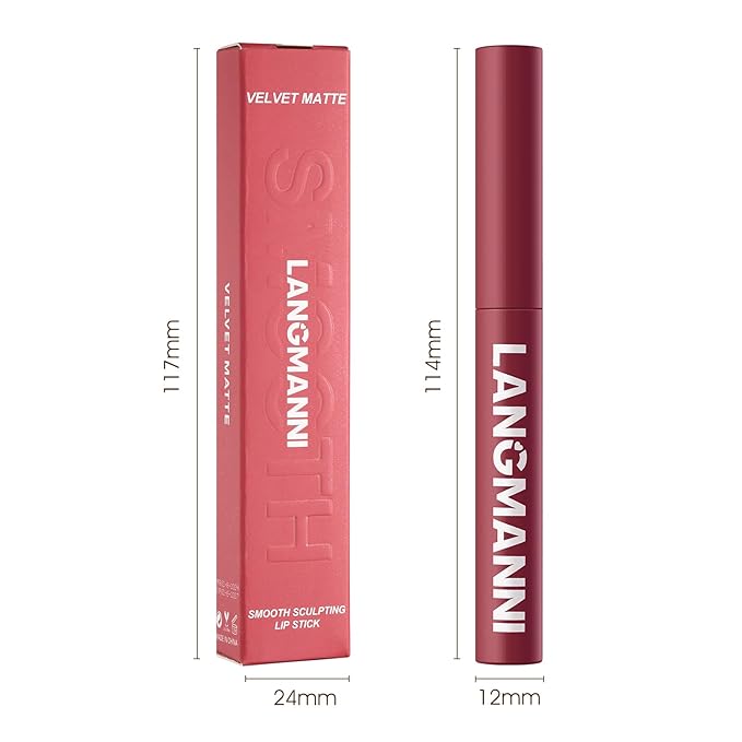 Jolilab 2Pcs Velvet Matte Lipstick Nude Matte Soft Dark Color Stick High Pigmented Long-Lasting Waterproof Lip Stick Lip Balm Beauty Cosmetics Gift for Girls and Women(09#+10#