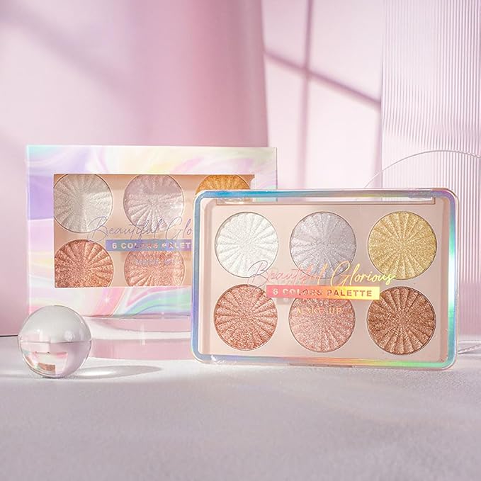 6 Colors Face Highlighter Makeup Palette iluminadores de