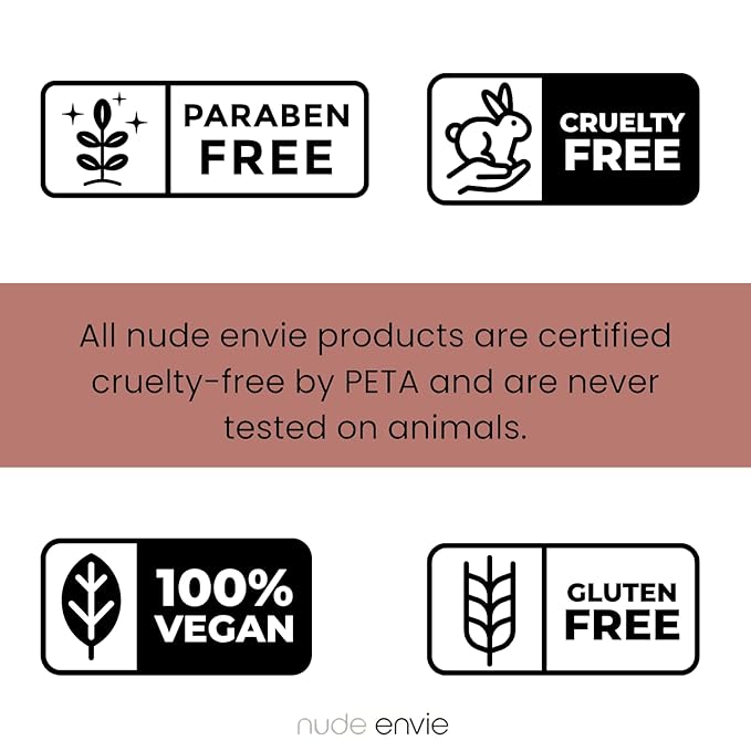 nude envie Lip Gloss - Certified Vegan Lipgloss Cruelty-Free and Paraben Free - Enriched Peptides, Vitamin E and Jojoba Oil (Peaceful)