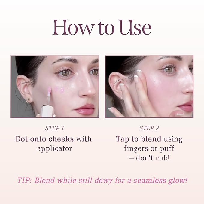 DEARDAHLIA Petal Drop Blush (Sienna) - Weightless Buildable Liquid Blush with High-Pigment, Long-lasting Dewy Finish, Natural Flush. Hydrating, Vegan, Cruelty-Free Korean Makeup for Cheeks. 0.14 oz