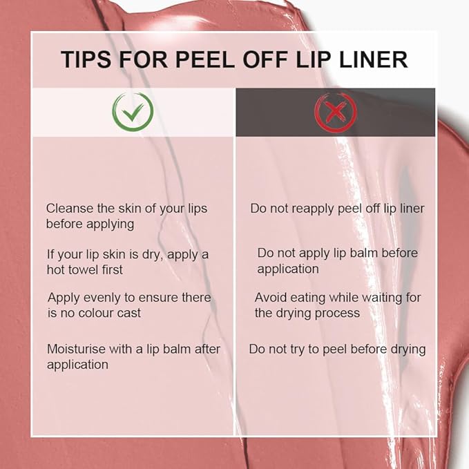 Peel Off Lip Liner Stains and Lip Oil for Women, Long Lasting Waterproof Matte Lip Tint Stains with Tweezer Kit, Transfer Proof, Easy to Use, Peel Off Liquid Lipstick for All Skin Types, #3 Red Brown