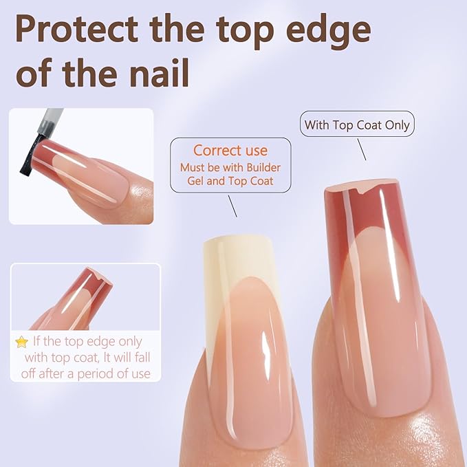 Misssix French Gel Nail Tips, 150Pcs French Tip Press on Nails Long Square, No Need to File Tips Pre-lasting, Fake Nails for Nail Art DIY 15 Sizes