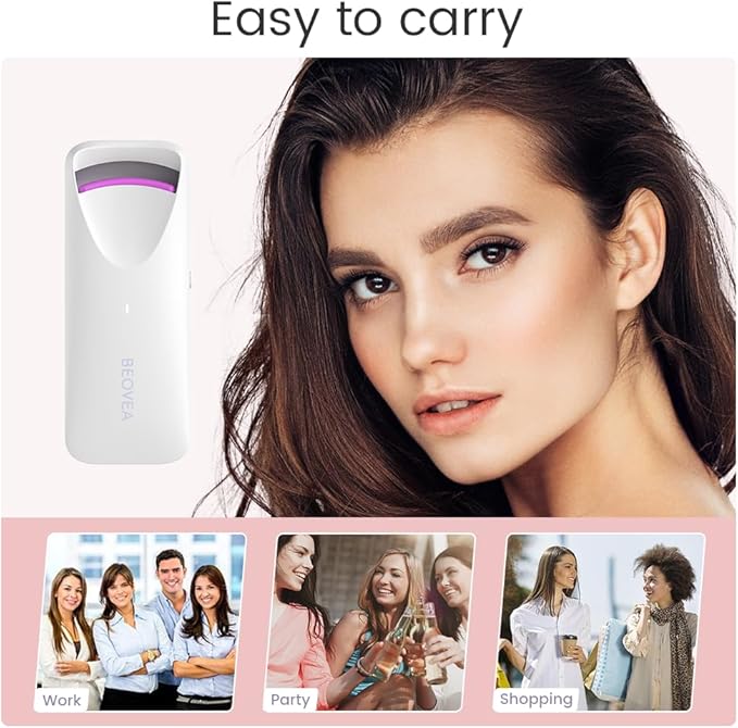 Heated Eyelash Curler – Fast 8-Second Heat for Long-Lasting Curls – Portable Rechargeable Heated Lash Curler, Safe & Effective Eyelash Curlers for All-Day Volume and Lift