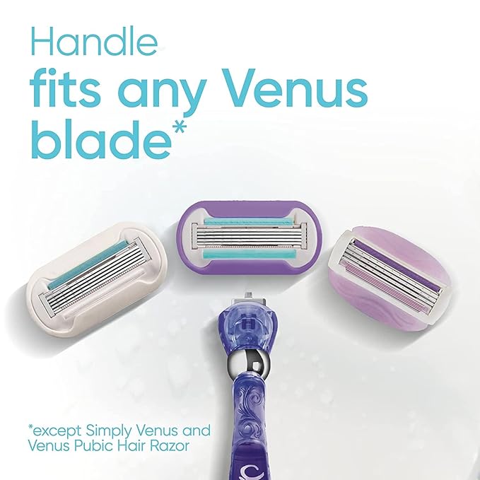 Gillette Venus Deluxe Smooth Swirl Women's Razor Handle + 4 Blade Refills, Flexible Handle and Pivoting Head