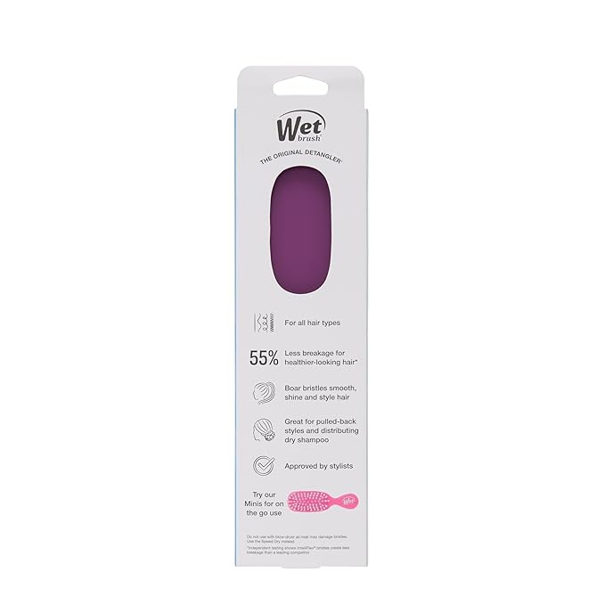 Wet Brush Smooth Styler Hair Brush, Purple Frost, Exclusive Ultra-soft IntelliFlex Bristles, Synthetic Boar Bristles, Shiny And Smooth, For All Hair Types, For Women, Men, Wet And Dry