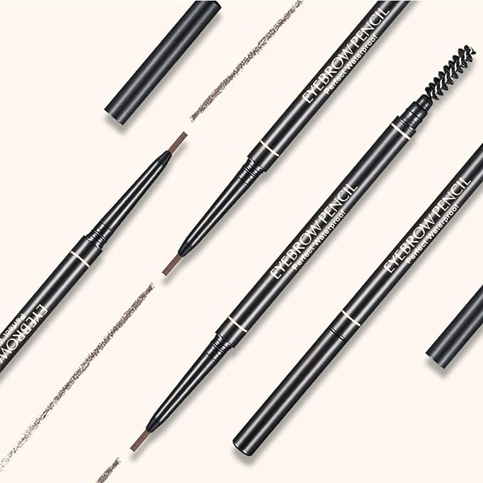 FÓLKI COSMETIC-Eyebrow Retractable Definer Pencil, Micro Brow Pencil, Precise Eyebrow Pencil,Long Lasting Eye Brow Pencil for Soft Textured Natural Daily Look Eyebrow Makeup (04#Gray)