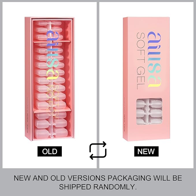 AILLSA Extra Short Coffin Nail Tips 450pcs Gel Full Cover Nails Tips Matte Pre-filed Press on Fake Soft Nail Tip 15 Sizes Pre-Shaped False Gelly Nails Tip