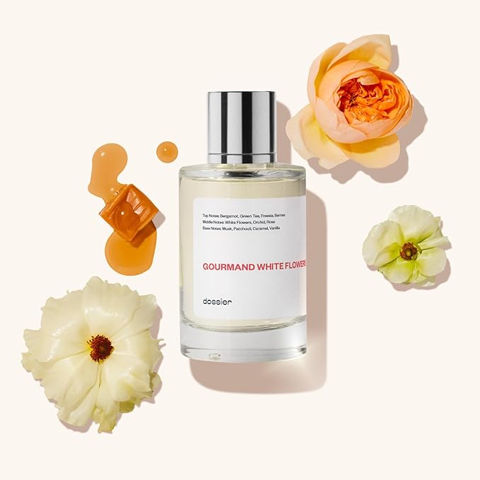 Dossier - Gourmand White Flowers - Eau de Parfum - Inspired by Viktor&Rolf's Flowerbomb - Perfume Luxury - Pure Infused - Paraben-Free - Vegan - For Women - Fragrance 3.4 Fl oz (Spray 100ml)