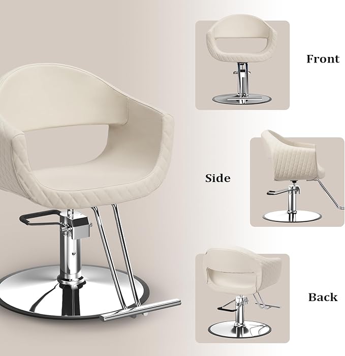 OmySalon Barber Chairs for Barbershop Styling Chair, Salon Chair for Hair Stylist, Heavy Duty Hydraulic Pump, 360°Swivel with Footrest, Hairdressing Home Beauty Spa Equipment