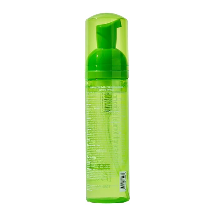 Style Factor EDGE BOOSTER Extra Strength Setting Mousse โ Frizz Control, Extra Volume, and Conditioning โ 6.4oz Emerald Mousse for Curly Hair