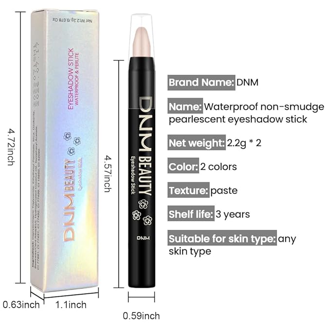 evpct 2Pcs Cream Eyeshadow Sticks Set for Eyes Waterproof, Sand Shimmer Matte Eye shadow Stick Pencil Pen Bulk sombras en crema para ojos 25+25