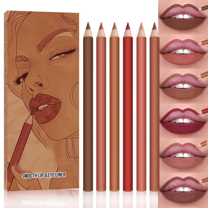 6-Color Velvet Matte Lipstick Pencils Pack for Lips Makeup, Ultra Smooth Creamy Hydrating, Long-Lasting High lmpact Color Soft Finish, Moisturized Lips (6Pcs Matte Lip pencils Set-C, Pack of 1)