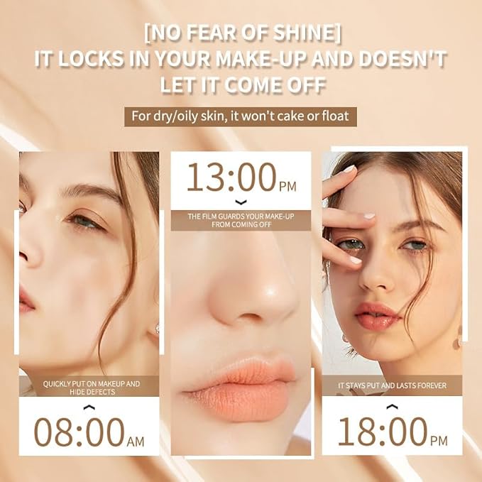 2 Pack Beauty Cream EXO TOO Foundation, Beauty Cream Makeup Base, Moisturizing, Long Lasting Matte Air Cushion CC Cream Concealer with Two Mushroom Head Sponges