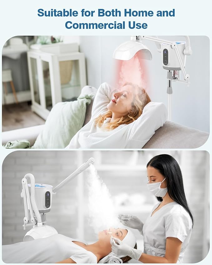 Kingsteam Professional Hot and Cold Facial Steamer,Nano Water Mist, Large Capacity Steam, 30 Min Timer, Deep Cleansing, Designed for Beauty Salon, Skin Clinic, Professional Salon, Home