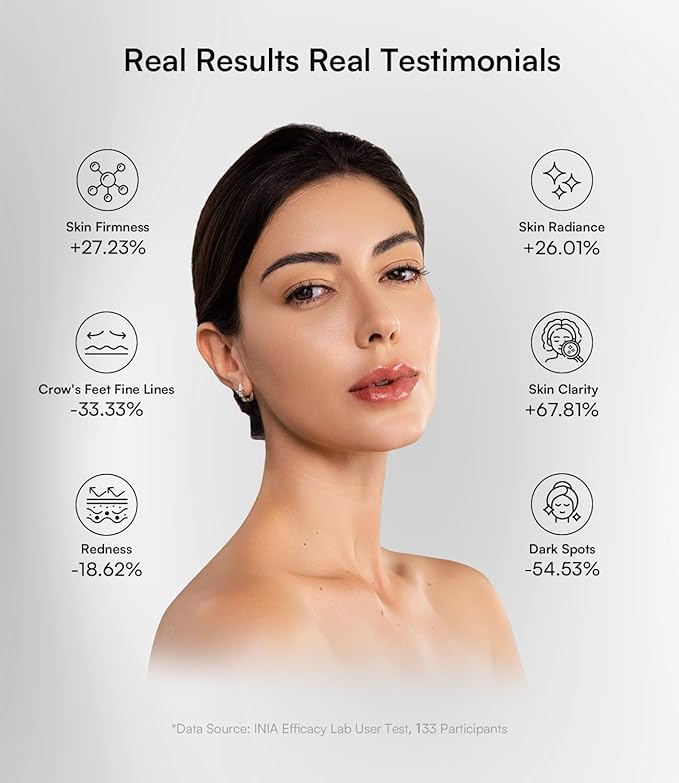 INIA Red Light Therapy Mask for Face, Glow Wireless LED Face Mask Light Therapy with Near-Infrared Red Light (NIR), Rechargeable and Ergonomic Design for Home & Travel