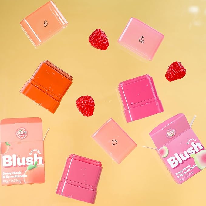 Multi-Purpose Makeup Hydrating Cream Blush Stick, Beauty Solid Moisturizer Stick For Cheek & Eyes & Lips,Waterproof Natural Moisture Smooth Blendable Matte Finish Face Blush Makeup (#03 Lce Cream)