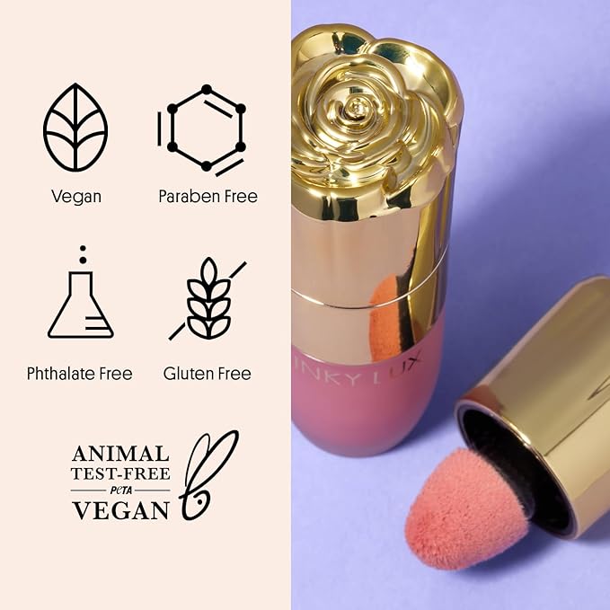 Winky Lux Cheeky Rose Liquid Blush, Gel-Cream Blush with Buildable Color, Lightweight Velvet Finish for Long Lasting Color, Cool Pink, Lovely