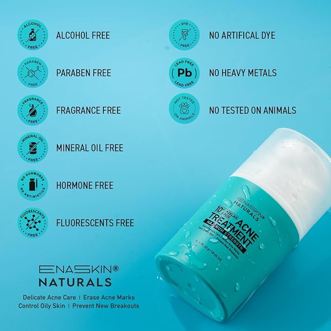 Acne Pimple Spot Treatment Cream: Cystic Hormonal Blackheads Blemish Remover for Face, Back and Body - with 10% Azelaic Acid - Teens 13-19 & Young Adult 20-30, 1.8 oz