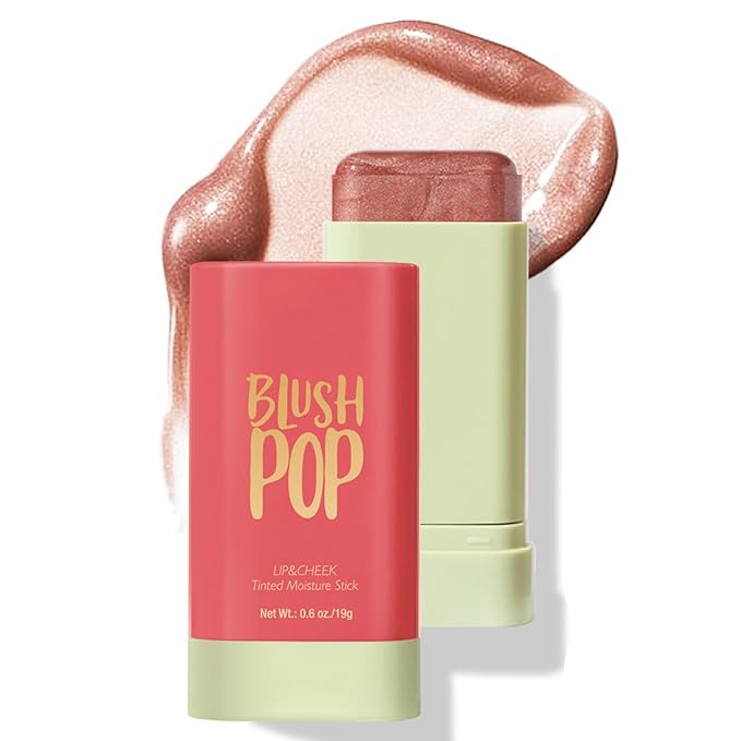 Blush Stick, Cream Blush Stick for Cheeks & Lips, Blendable Long-Lasting Multi-Use Contour Stick & Highlighter Makeup (#5 HIGHLIGHT)