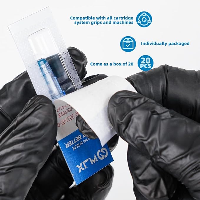 WJX Tattoo Cartridges 20Pcs Disposable Needles Round Liner 1007RL