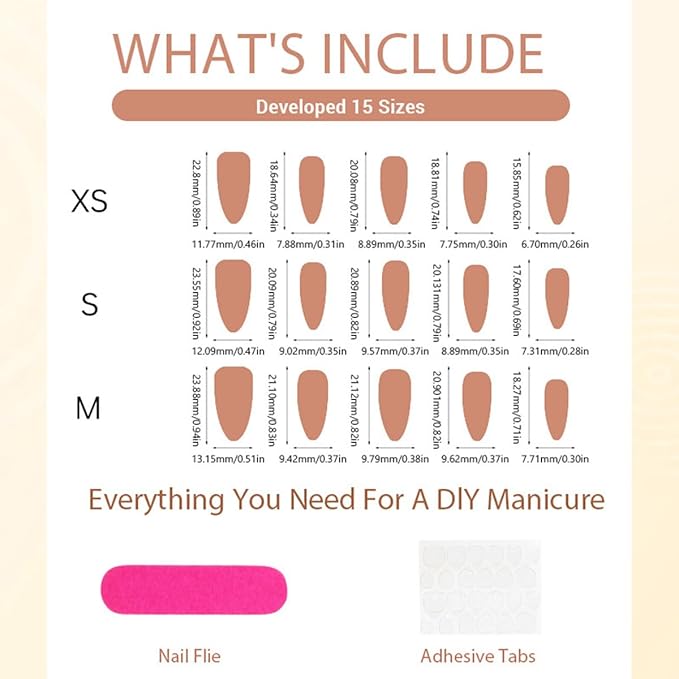 30Pcs Cute Fall Press on Nails Almond Medium Fake Nails Autumn Cute Pumpkins Stripe Maple Leaves Acrylic Nail Starfish Pearl Nail Charms Reusable French Tips Glue Stick On Nails for Women Manicure