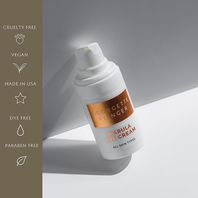 Georgette Klinger Marula Eye Cream - Anti-Aging, Caffeine-Infused Gentle Formula - Reduces Redness, Puffiness, and Dark Circles, while Hydrating and Brightening Skin - 1/2 oz