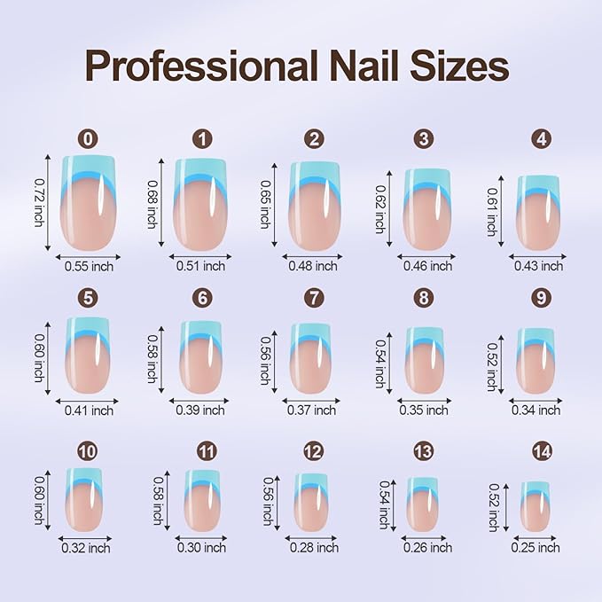 450Pcs Short Press On Nails, French Tip Press On Nails Square, Soft Gel Stick On Nails Reusable Fake Nails for Women 15 Sizes