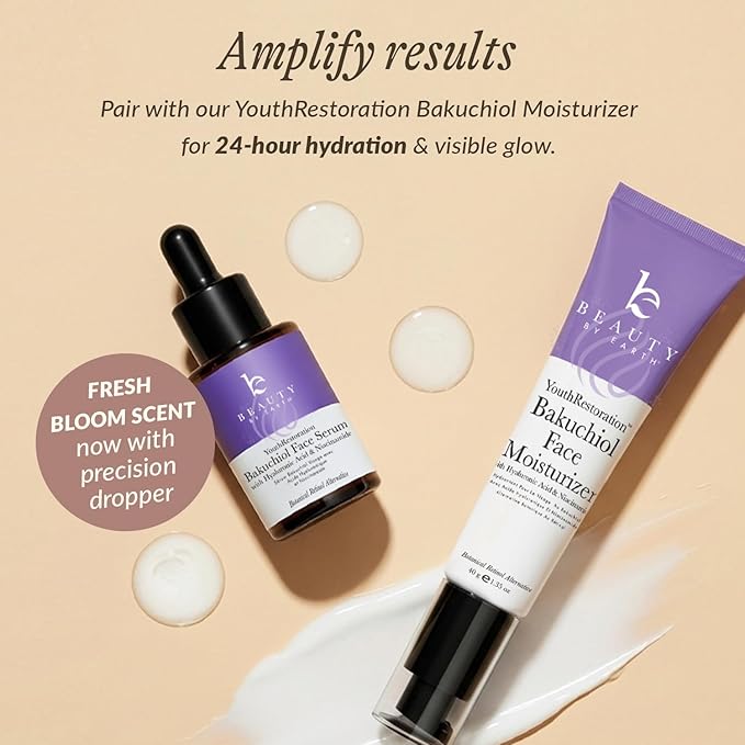 Bio Retinol Alternative Bakuchiol Serum - Smooths Skin & Reduces Fine Lines, USA Made with Natural & Organic Ingredients, Anti-Aging Skin Care Formula, Vegan, Cruelty Free